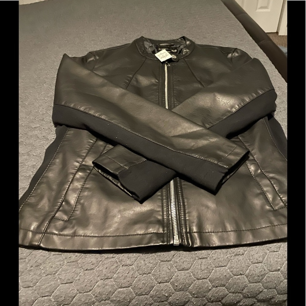 Faux Black Leather Jacket